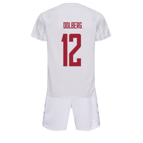 Danmark Kasper Dolberg #12 Bortedraktsett Barn VM 2022 Kortermet (+ Korte bukser) Danmark Kasper Dolberg #12 Bortedraktsett Barn VM 2022 Kortermet (+ Korte bukser)